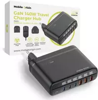Mobile Origin GaN 140W kelioninis įkroviklis PW12 ES/JK/JAV, 3x USB-C + 3x USB-A