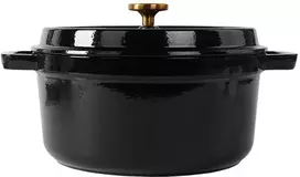 Apvalus emaliuotas ketaus puodas Zyle ZY01BKKI, juodas Ø27 cm, 5 l