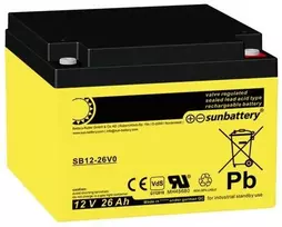 SSB SUN akumuliatorius SB12-26V0 Vds 12V 26Ah AGM nereikalaujantis priežiūros