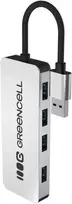 Green Cell Žalias Cell Adapteris Basic HUB Greencell USB-A 4in1 (4×USB 3.0) – greitas duomenų perdavimas iki 5Gb/s, aliuminio korpusas