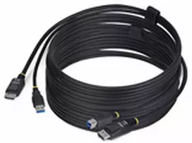 Startechcom Kabelis StarTech .com 10ft (3m) DisplayPort ir USB 5Gbps KVM kabelis, 4K 60Hz, DP 1.2 ir USB kombinuotas kabelis KVM komutatoriams, 3.1 m, USB, USB, HDMI, Juodas, DisplayPort + USB 3.2 Gen 1 Type-A