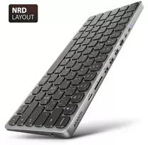 Axagon „Klaviatūra hmc-kb-nrd usb-c 5gbps“ su vieliniu šakotuvu 9in1, SD/Micro SD, 3x USB-A, HDMI 4k/60Hz, PD 100W, garso, šiaurietiškas išdėstymas, 60cm USB-C kabelis