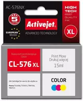 „Activejet AC-576NX Canon“ spausdintuvas, pakaitinis rašalas „Canon CL-576XL“; „Supreme“; 15 ml; spalva: mėlynas, geltona, rausvai raudona