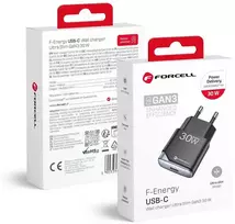Telefono įkroviklis Forcell F-Energy Ultra Slim GaN III USB C PD QC4.0 3A 30W B130101-E juodas