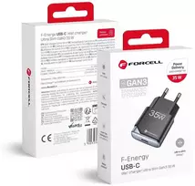 Telefono įkroviklis Forcell F-Energy Ultra Slim GaN III USB C PD QC4.0 3A 35W B135101-E juodas