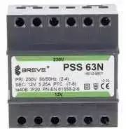Breve 16012-9907 Vienfazis modulinis transformatorius PSS 63N 63VA 230/12V /skirtas bėgeliui/ 16012-9907