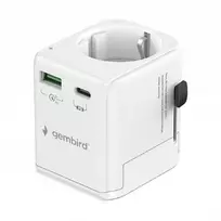 „Gembird“ įžemintas universalus kelioninis maitinimo adapteris, 20 W | TPA-EU1A1C20-01-W