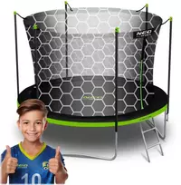 Lauko batutas 183 cm su vidiniu tinklu ir kopėčiomis, sodo batutas, batutas vaikams, batutas šokinėjimui