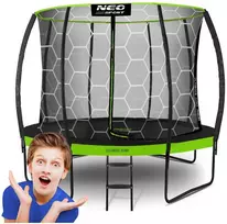 Lauko trampolinas su vidiniu apsauginiu tinklu, 312 cm apvalus trampolinas, trampolinas kieme, sodo trampolinas