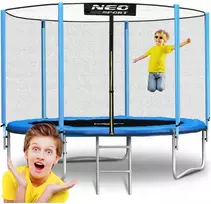 Lauko batutas 312 cm su apsauginiu tinklu ir kopėčiomis, didelis batutas, batutas kieme, apvalus batutas