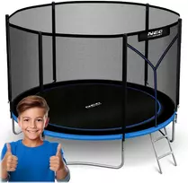 Lauko trampolinas 183 cm su apsauginiu tinklu ir kopėčiomis, sodo trampolinas, vaikiškas trampolinas, apvalus trampolinas