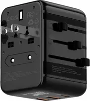 Verk Przejściówka Wtyczka Lizdas Adapteris Podróżny USA UK EU 2x USB 1x USB-C 20W