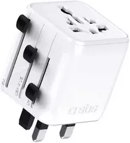 SBS TEADAPTUNI universal travel adapter - baltas