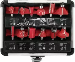 Medienos frezavimo frezų rinkinys, 6 mm kotas, 12 vienetų, medienos apdirbimo frezos, frezų rinkinys