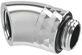 „Barrow Dazzle“ adapteris, 45 laipsnių, G1/4 colio kištukas iš kištuko į G1/4 colio kištuką, pasukamas, sidabrinis