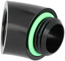 Barrow adapteris, 45 laipsnių, G1/4 colio kištukas į G1/4 colio kištuką, juodas
