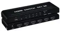PREMIUMCORD HDMI jungiklis 5:1 metalinis su nuotolinio valdymo pultu ir maitinimo adapteriu