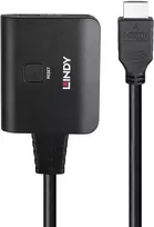 HDMI Skirstytuvas - LINDY 2 Prievadų HDMI Skirstytuvas, 4K60, 18Gbps, Atstatymo Mygtukas, Juodas