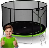 Lauko batutas 183 cm su apsaugos tinklu ir kopėčiomis, sodo batutas, batutas vaikams, apvalus batutas