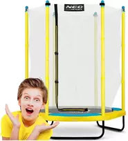 Vaikiškas sodo trampolinas 140 cm, su apsauginiu tinklu, lauko trampolinas vaikams, mažas trampolinas, šokinėjimo trampolinas