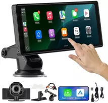 Automagnetola 10" CarPlay Android Auto, Galinio ir Priekinio Vaizdo Kamera, Nešiojama Automobilio Multimedija