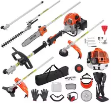 Daugiafunkciniai genėjimo įrankiai „6-in-1“, benzininės gyvatvorių žirklės, 33CC žoliapjovė, sodo gyvatvorių žirklės, krūmapjovė, ilgapjovės gyvatvorių žirklės