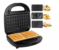 3-in-1 vaflinė, grilis, sumuštinių keptuvė 800 W galia, nelimpanti danga, Happy people KK-41