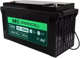 Green Cell Žalias Cell Greencell AGM VRLA 12 V 120 Ah nereikalaujantis priežiūros akumuliatorius valtims, fotovoltinėms sistemoms, saulės baterijoms (173 x 406 x 233 mm)