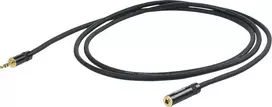 PROEL 3,5 mm stereo moteriškas iki 3,5 mm stereo vyriškas ausinių lizdas, 5 m, juodas