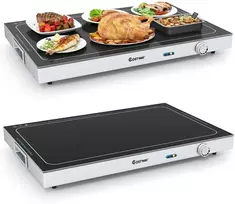 Promotions Elektrinė šildymo padėklas, 56,5x37x6,5 cm, juoda ir sidabrinė
