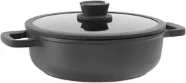 BergHOFF 28 cm troškintuvas - Stone+ serija su 2 rankenomis, dangčiu su šaukšto laikikliu, tinkamas orkaitei
