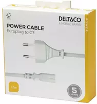 Maitinimo laidas DELTACO CEE 7/16 - C7, 1,5m, baltas / 1902293