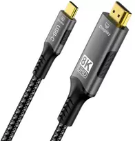 Kabelis USB PremiumCord USB-C na HDMI kabelis 2m rozlišení obrazu 8K@60Hz, 4K@144Hz Aliuminio