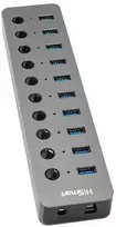 Hismart Adapteris USB Type-A 3.0 - 10 x USB 3.0 su jungikliais