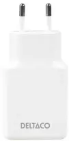 USB-C įkroviklis DELTACO, 5 W, 2x USB-C PD, plonas, 45 W, baltas / USBC-AC200 / 1903269