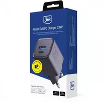 3Mk apsaugos priedai - 3mk Hyper Charger PD 33W GaN QC4+ PPS AFC FCP SCP 1A1C Juodas