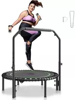 Sulankstomas mini batutas, 40 cm fitneso batutas, vidaus treniruočių batutas, suaugusiųjų batutas namams, tylus batutas su reguliuojama rankena
