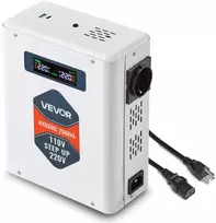 Įtampos keitiklis, 2000VA, 110V į 220V transformatorius, ES lizdo maitinimo adapteris, USB įkroviklis, LCD ekranas, įtampos reguliatorius