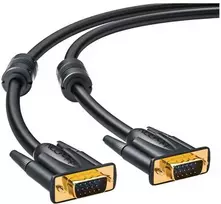deleyCON VGA kabelis – HQ – juodas – 3,00 m, VGA: Han – VGA: Han