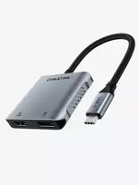 Cabletime 8K USB C į HDMI DP šakotuvas dvigubam 4K, 2x, 8K 30Hz HDMI +