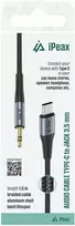 iPEAX ADAPTER USB-C / 3.5 MM JACK 1.5 M Juodas