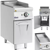 Royal Catering Grilio plokštė elektrinė grilis su grioveliais su spintele 33,5 x 55 cm 5,4 kW