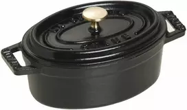 STAUB MINI COCOTTE Mini ketaus puodas ovalus, 250 ml, juodas
