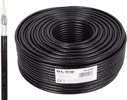 Blow Koaksialinis kabelis RG6U CU 1.02 96x geliu dengtas ekranas, juodas