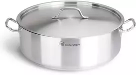Žemas nerūdijančio plieno puodas 28 cm - CATERWARE
