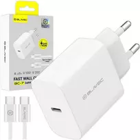 Oem Blavec Wall charger BC-7 GaN4 – Type C – PD QC 45W 3A with Type C to Type C cable (TCBC7G4-CW453A+CC) baltas
