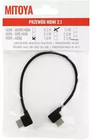 Mitoya HDMI Laidas - 30cm Kampinis HDMI į Micro HDMI 8K 60Hz 4K 120Hz 48Gbps