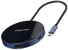 Cabletime USB-C šakotuvas, skirtas 3 USB A 2.0, USB A 3.0, USB-C PD įkrovimui