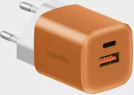 Laidinis įkroviklis Energea Ampcharge GaN35 USB-C/USB-A PD/PPS/QC3.0 35W oranžinis
