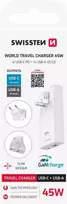 Swissten Travel Charger GaN USB-C / USB 45W (US/EU/UK)